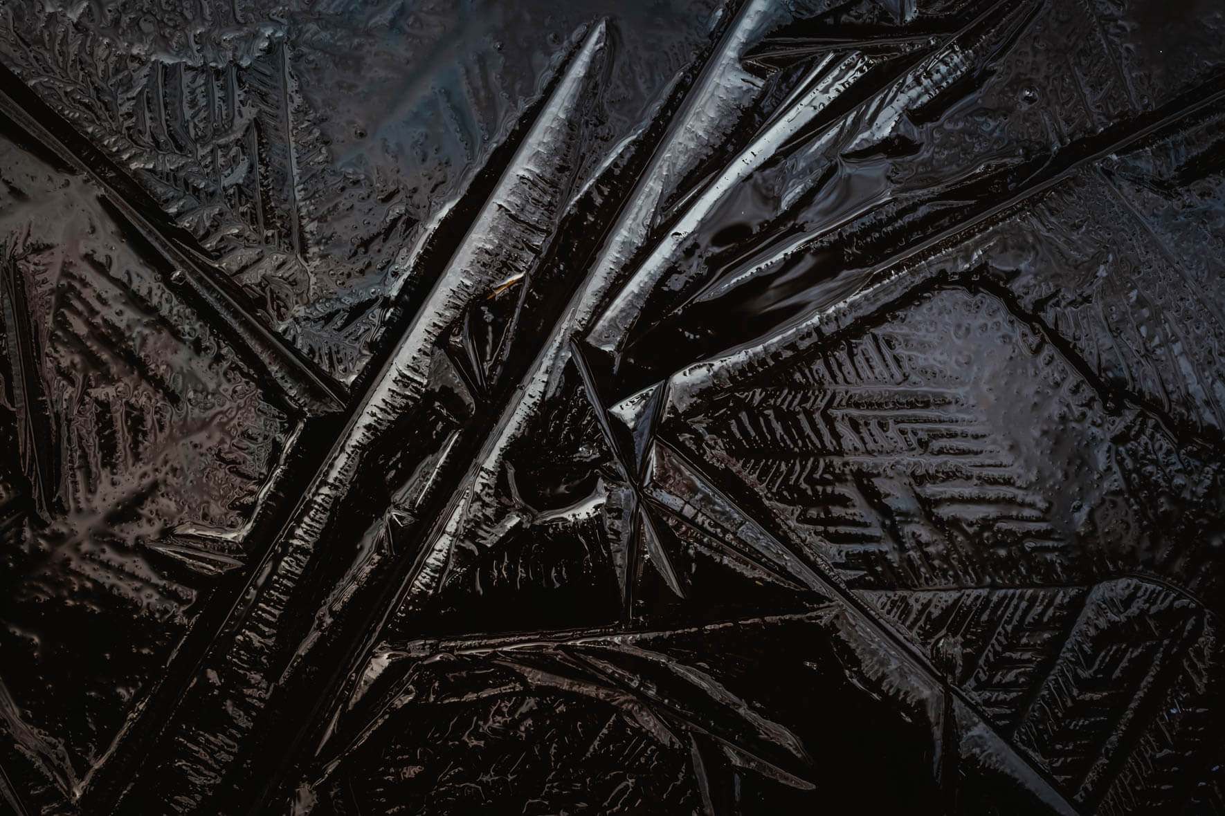 Abstract macro photo of a frozen ice sheet of a lake