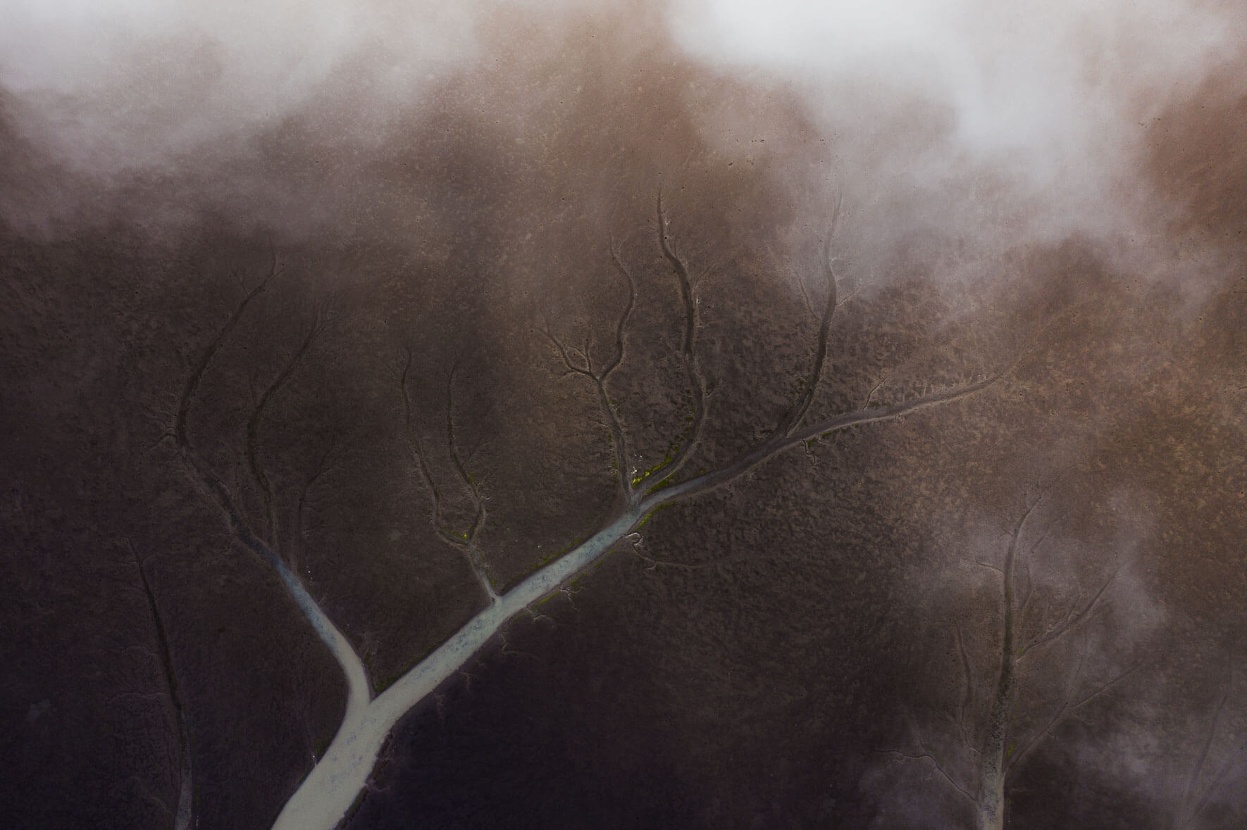 Abstract tidal landscape on the south coast of Iceland near the town of Höfn