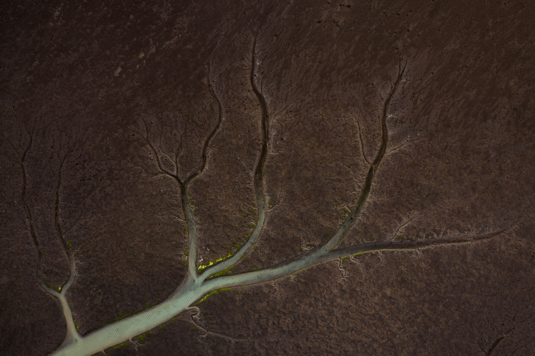 Abstract tidal landscape on the south coast of Iceland near the town of Höfn