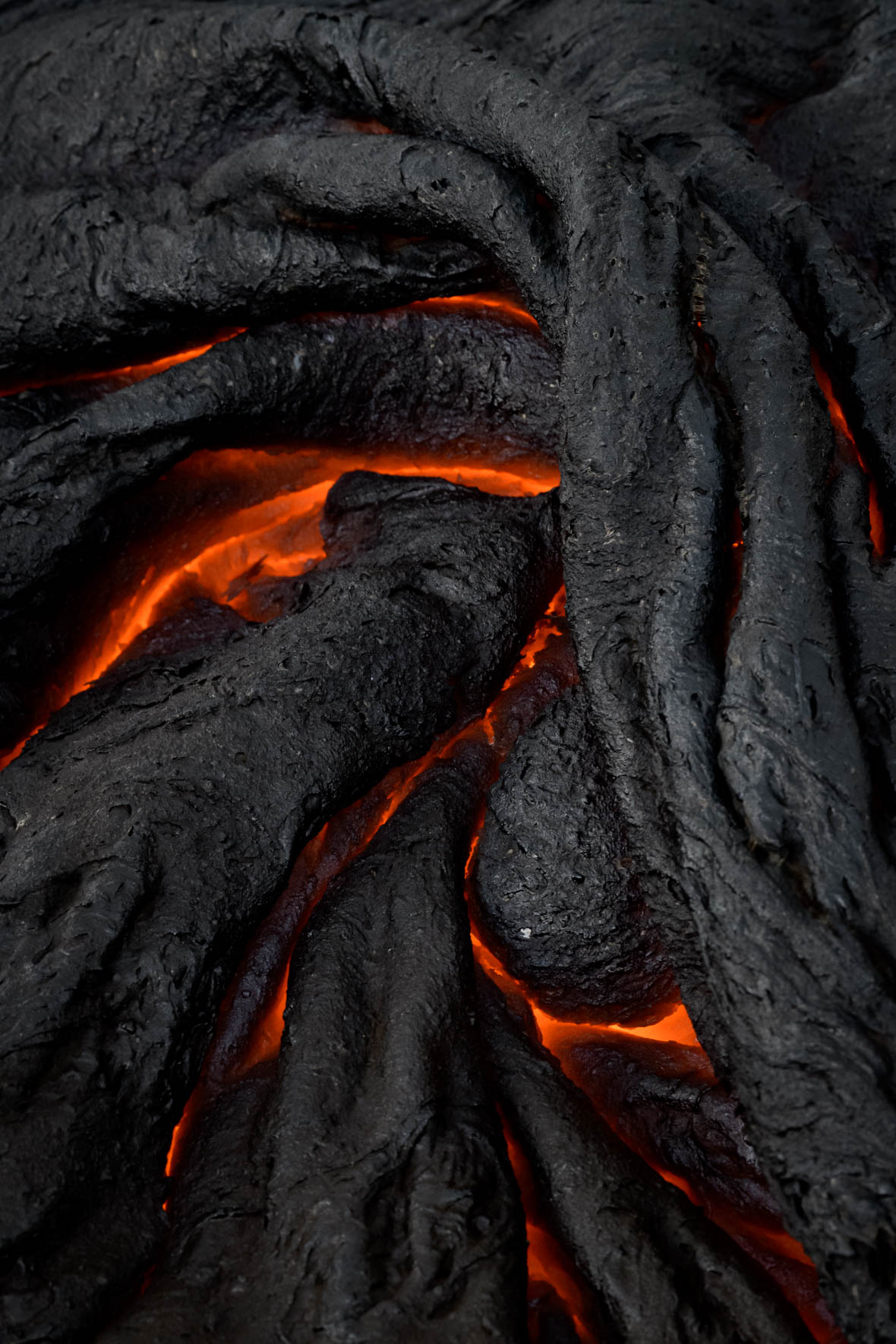 Abstract details of lava (Fagradalsfjall volcano eruption)