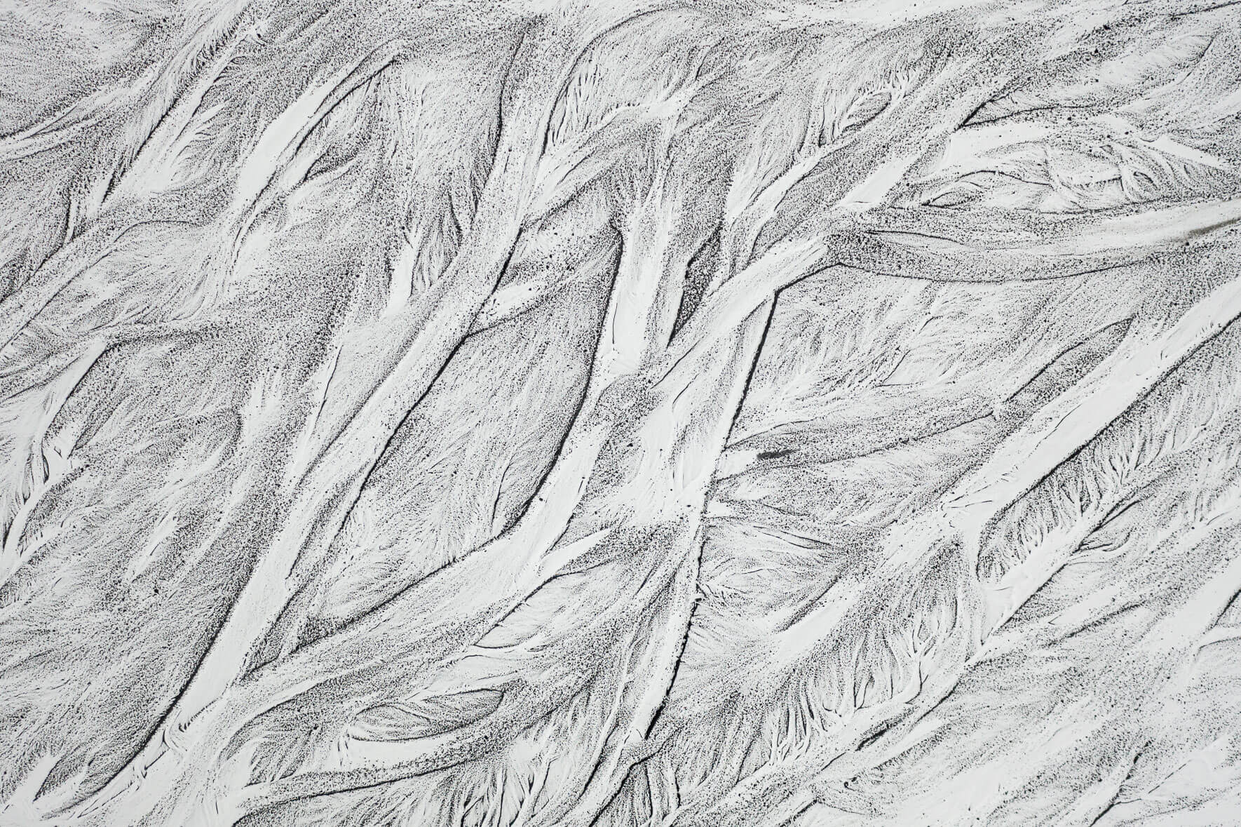 Snow covered sandy landscape of Mýrdalssandur in Iceland