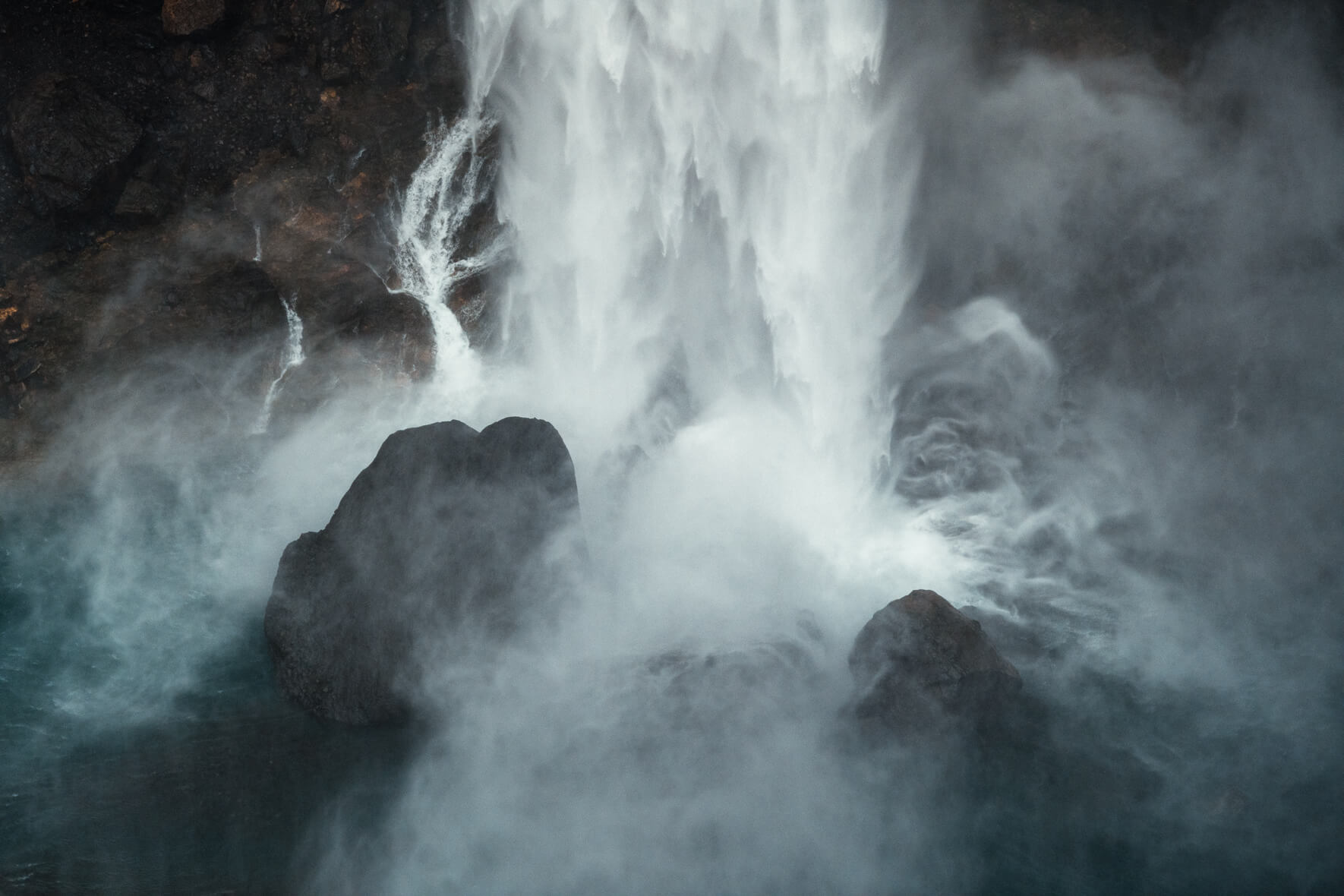 Details of Háifoss waterfall near the volcano Hekla in southern Iceland