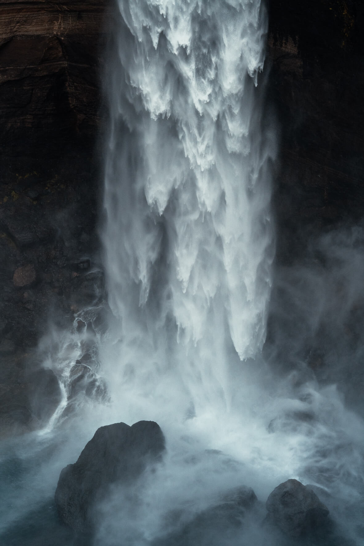 Háifoss waterfall near the volcano Hekla in southern Iceland