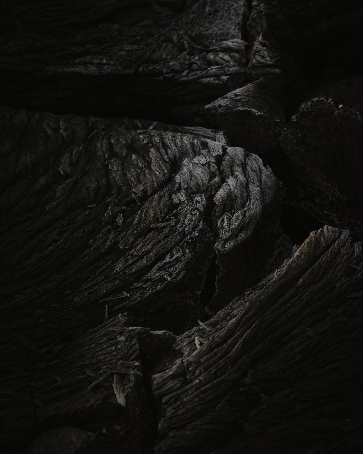 Abstract structures of cooled lava of Fagradalsfjall volcano in Iceland (2021)