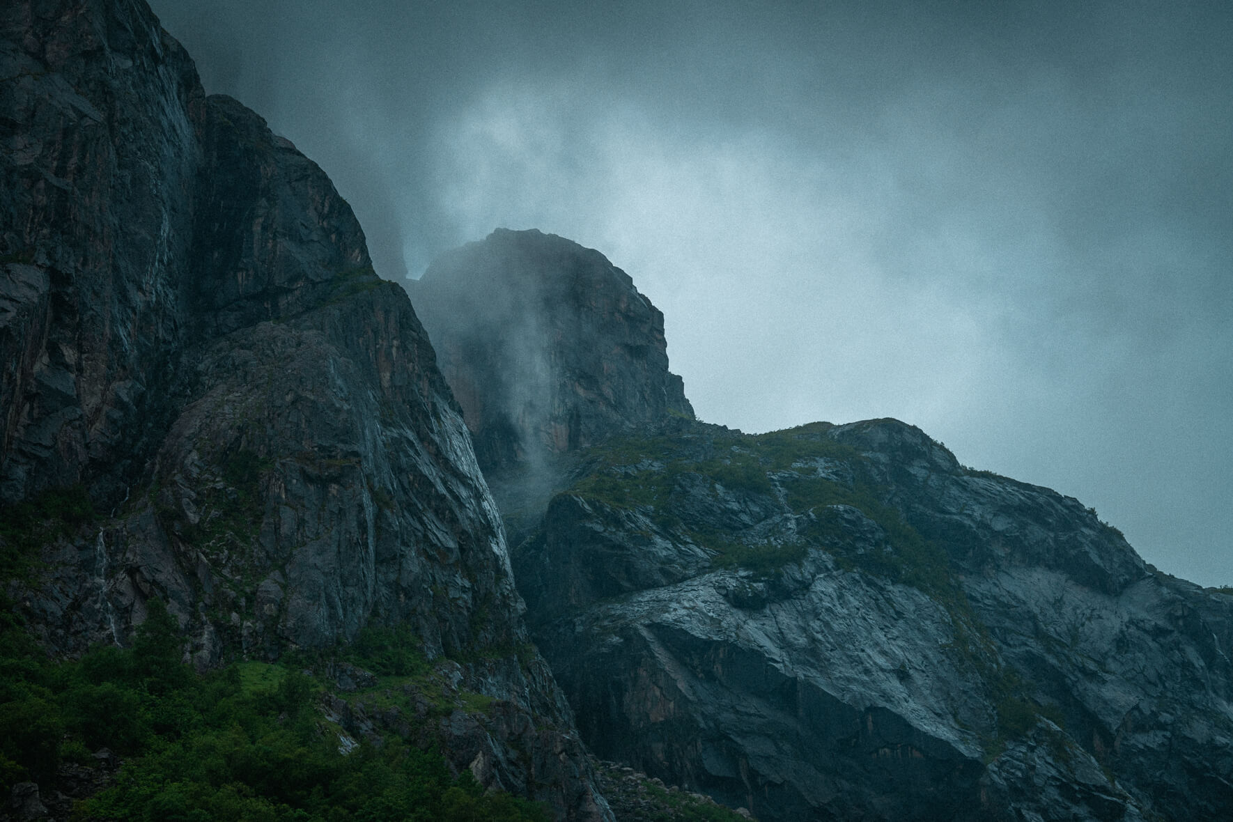 Simadalen valley east of Eidfjord in Norway after a heavy rain shower in Autumn