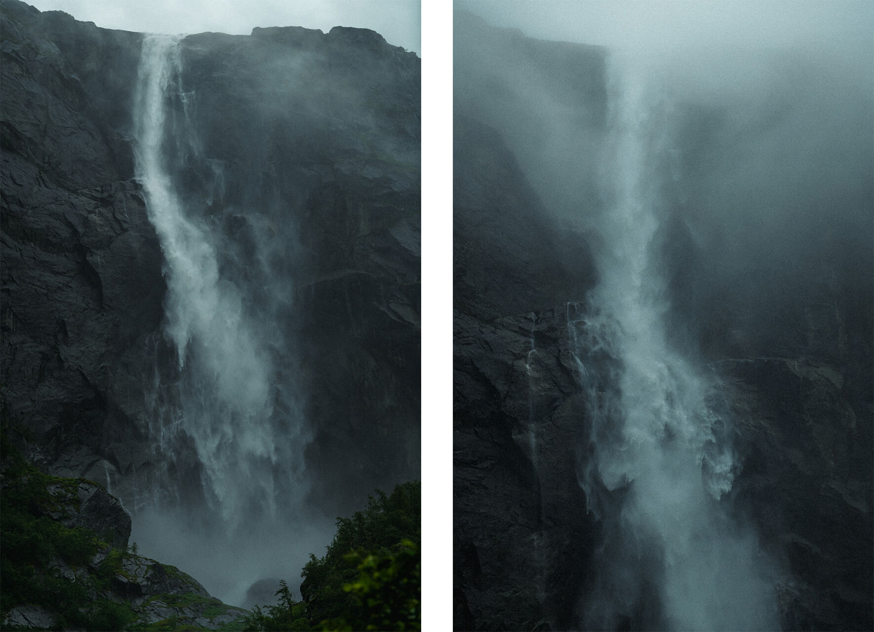 Skytjefossen waterfall in the river Skykkjedalselva near Eidfjord, Norway