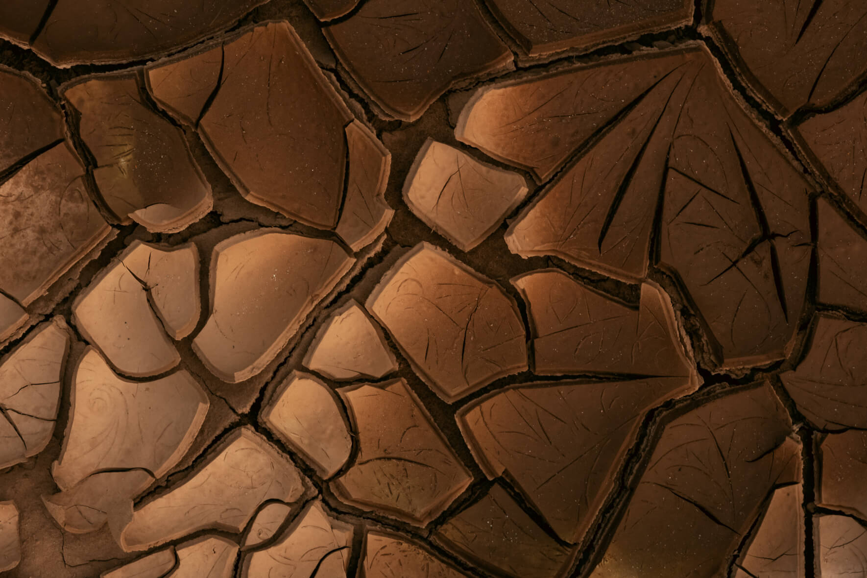 Macro photography showcasing the fascinating abstract patterns found in dried mud