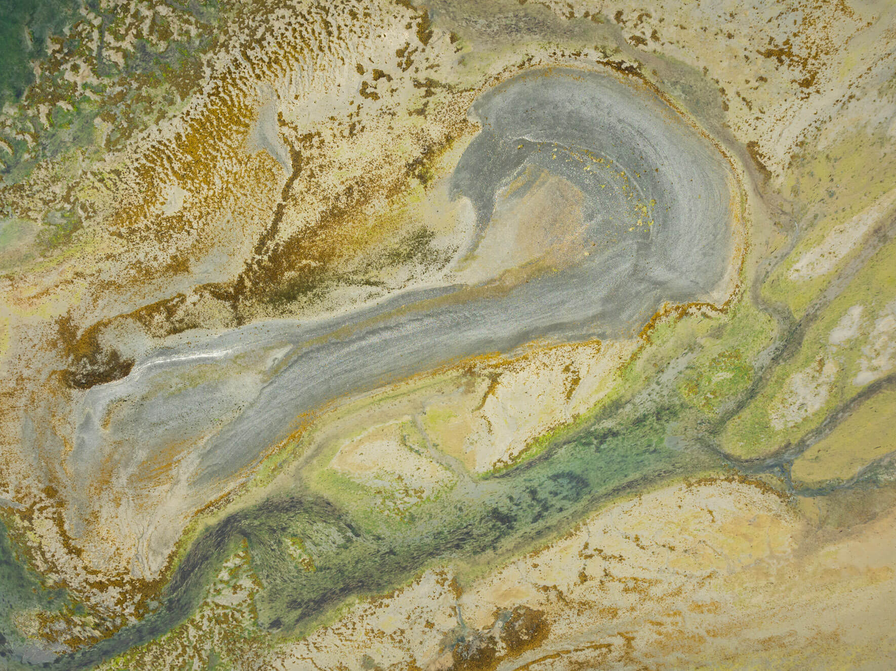 Kenai Peninsula’s intertidal zone from above, highlighting the ever-changing coastal patterns