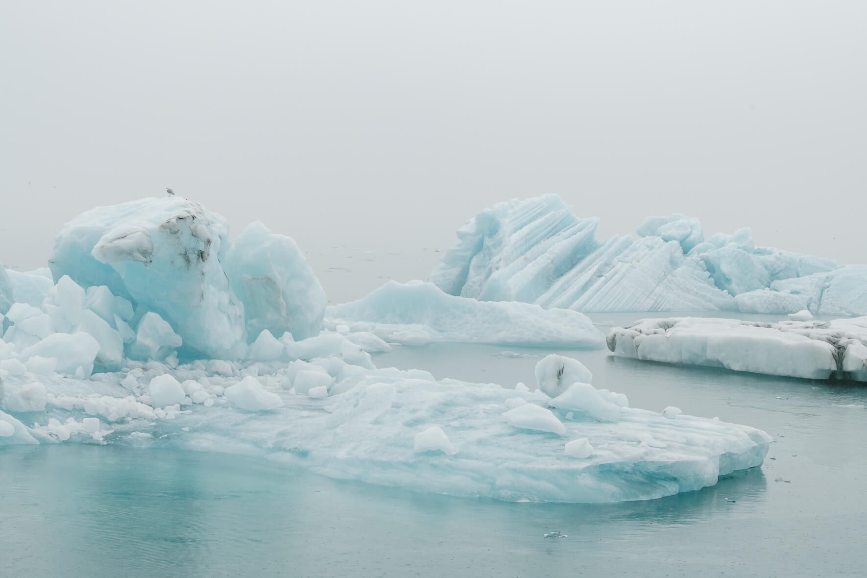 Atmospheric landscape photography of Jökulsárlón glacier lagoon in Iceland