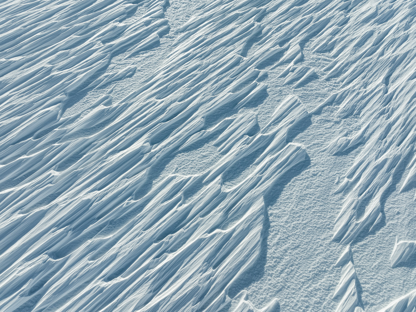 Aerial shot of delicate ridges formed by icy winds on the Hardangervidda plateau