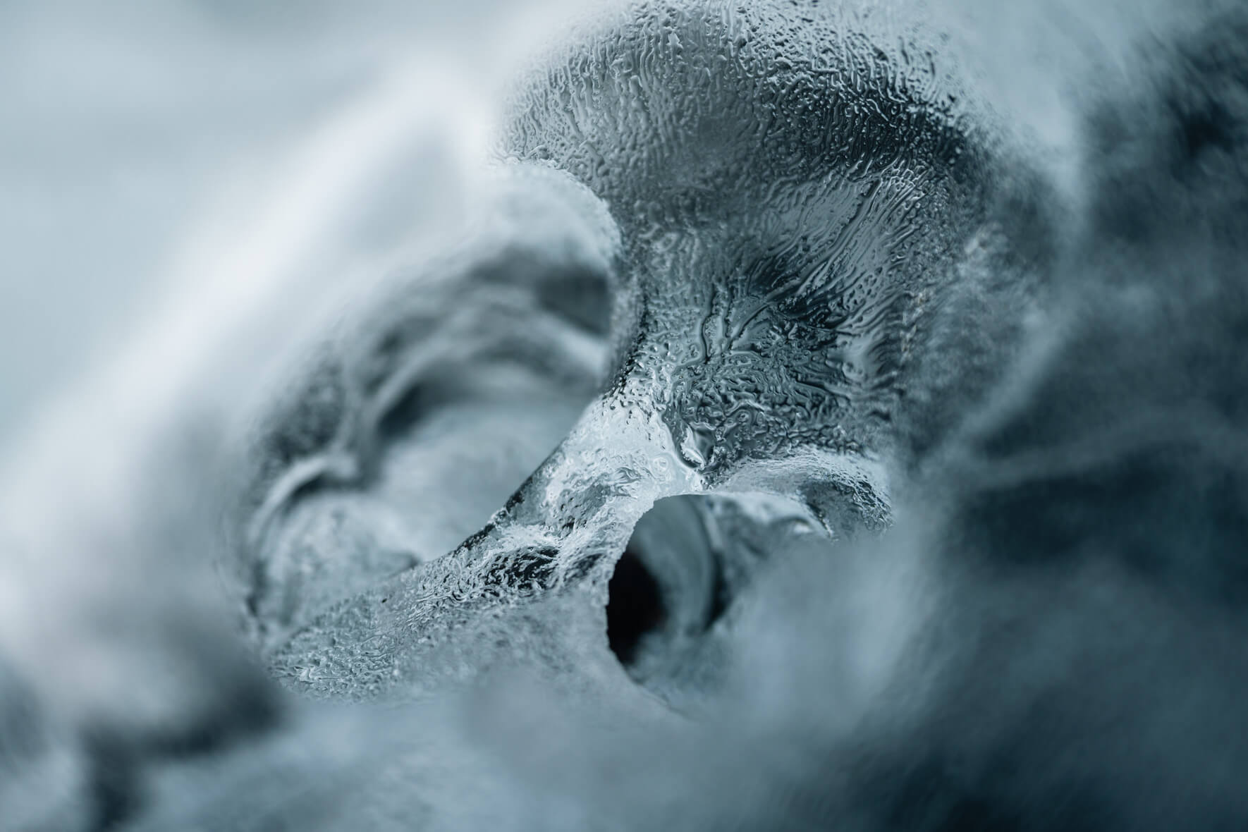 Close-up of iceberg fragment on Diamond Beach in Iceland