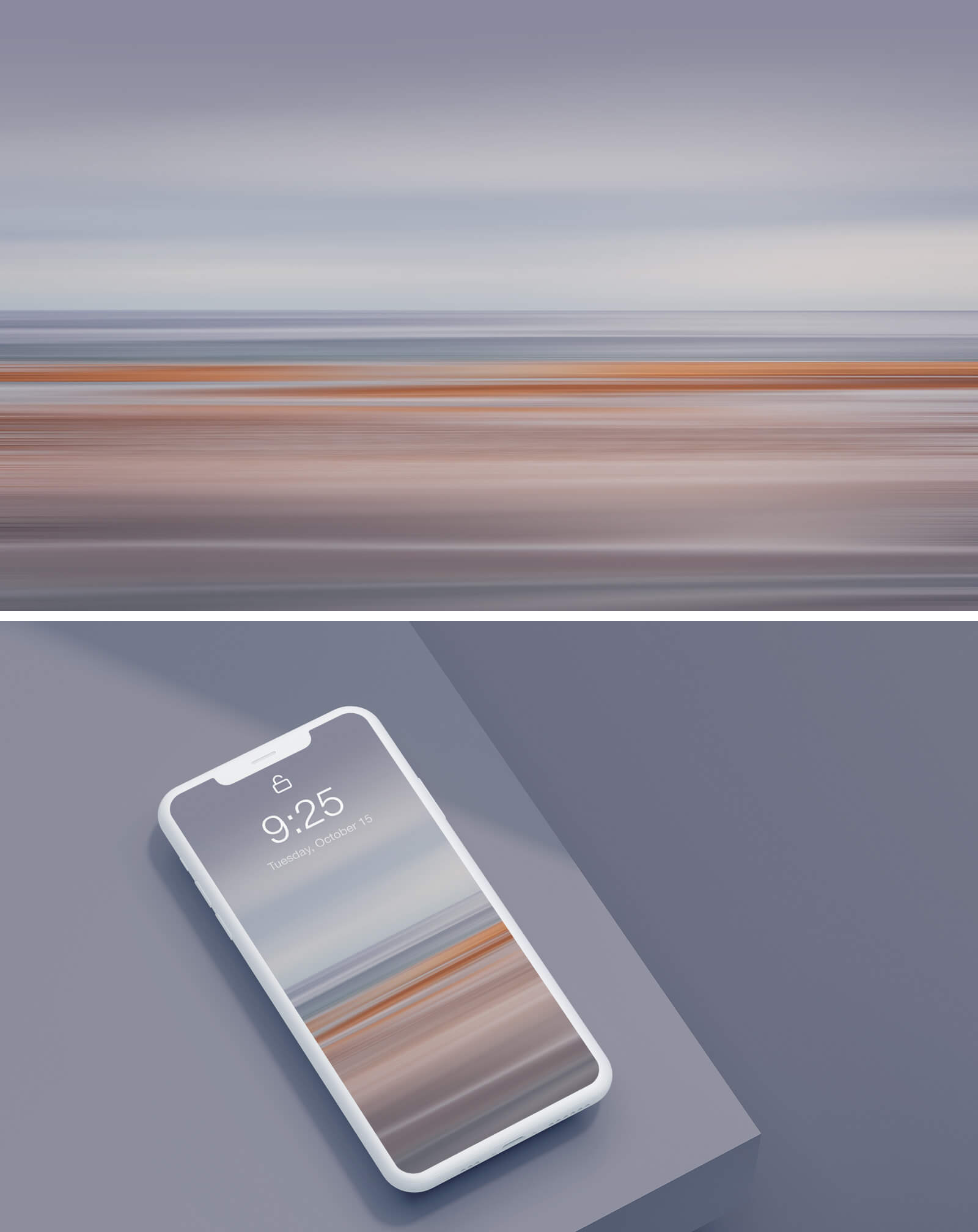 Abstract ocean and beach landscape smartphone wallpaper