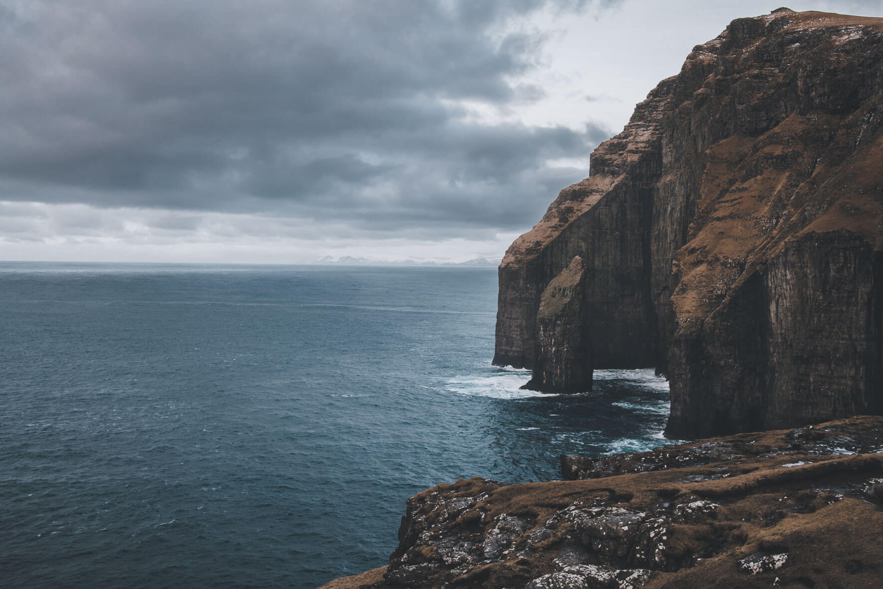 Ásmundarstakkur sea stack near Sandvík on the Faroe Islands