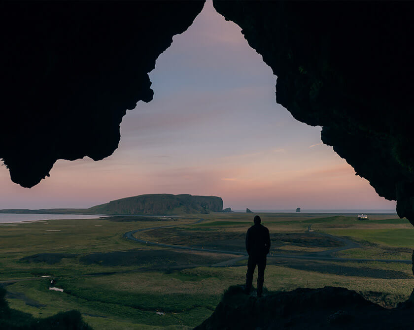View from Reynisfjall mountain in Iceland