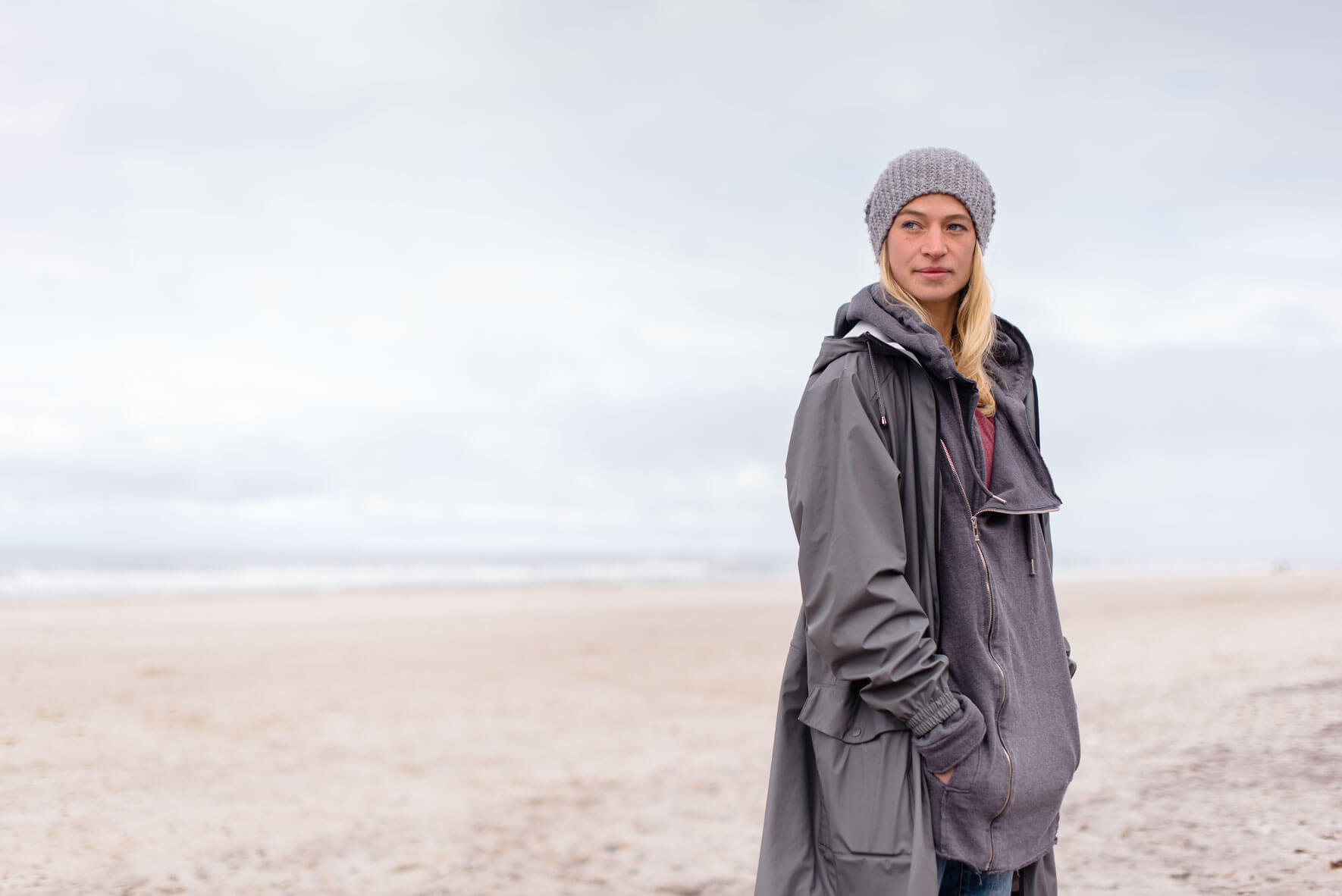 Portrait of young woman on a beach in Denmark