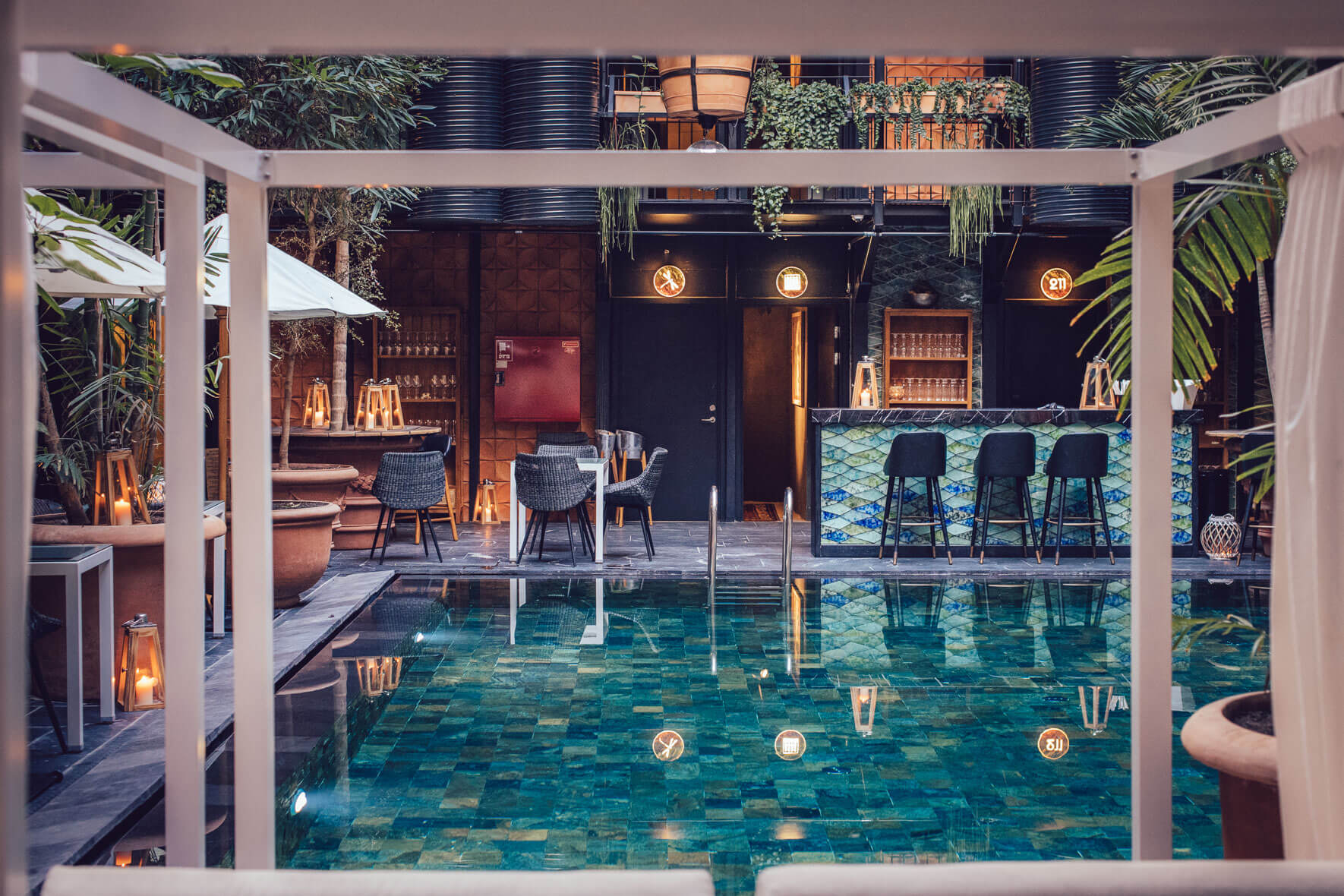 Pool of boutique hotel Manon Les Suites in Copenhagen, Denmark