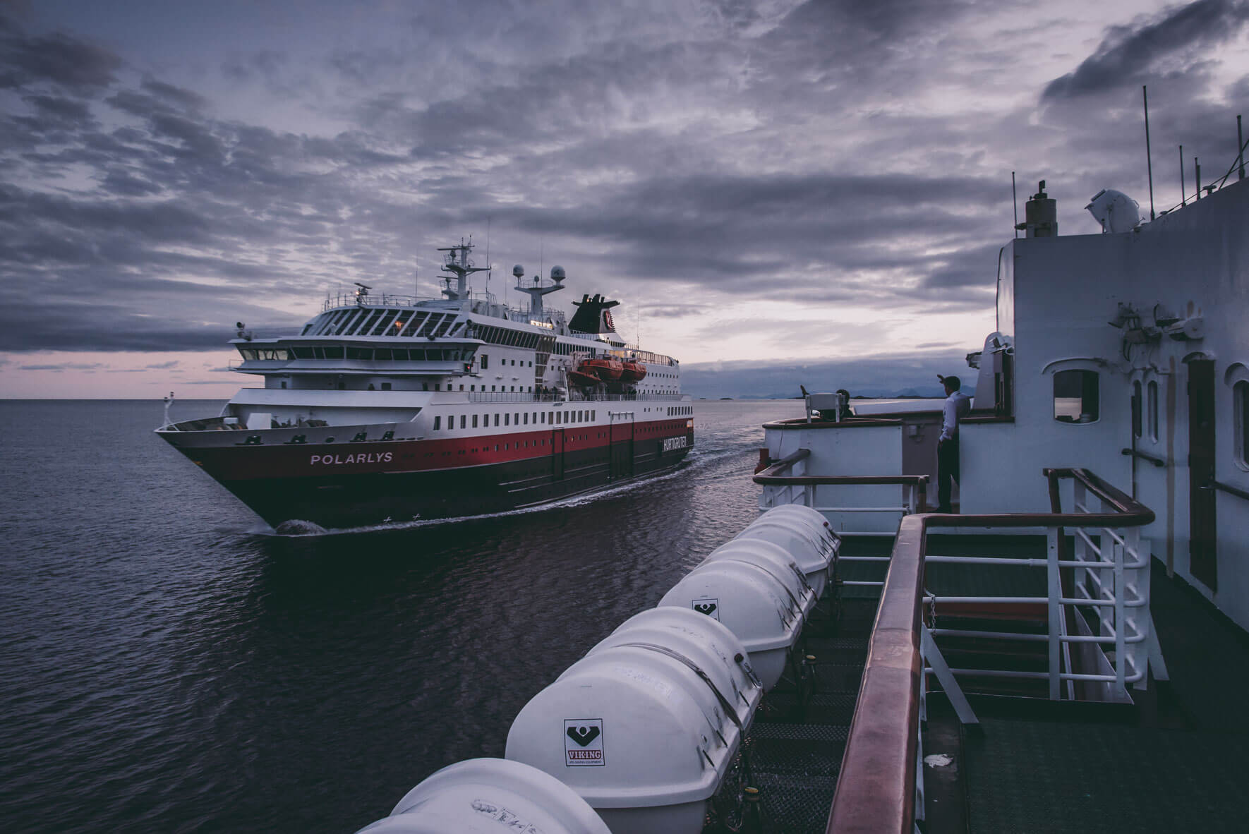 Hurtigruten Ships in Norway at Sunset