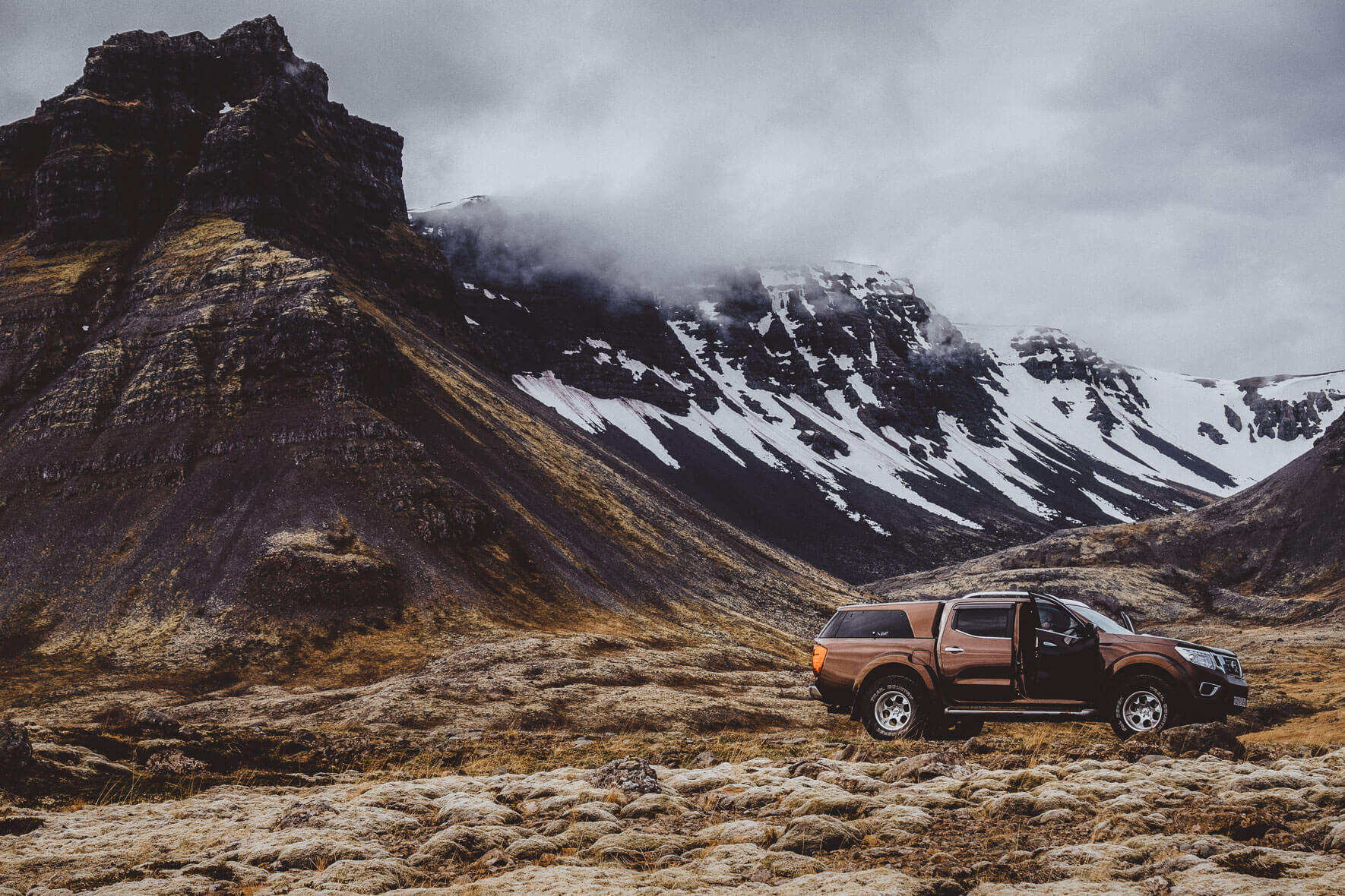 Arctic Trucks Nissan Navara AT35 with mountain panorama in Iceland