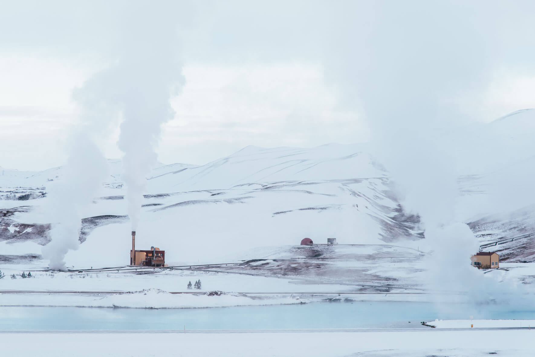 Geothermal power station Bjarnarflag near lake Mývatn in Iceland