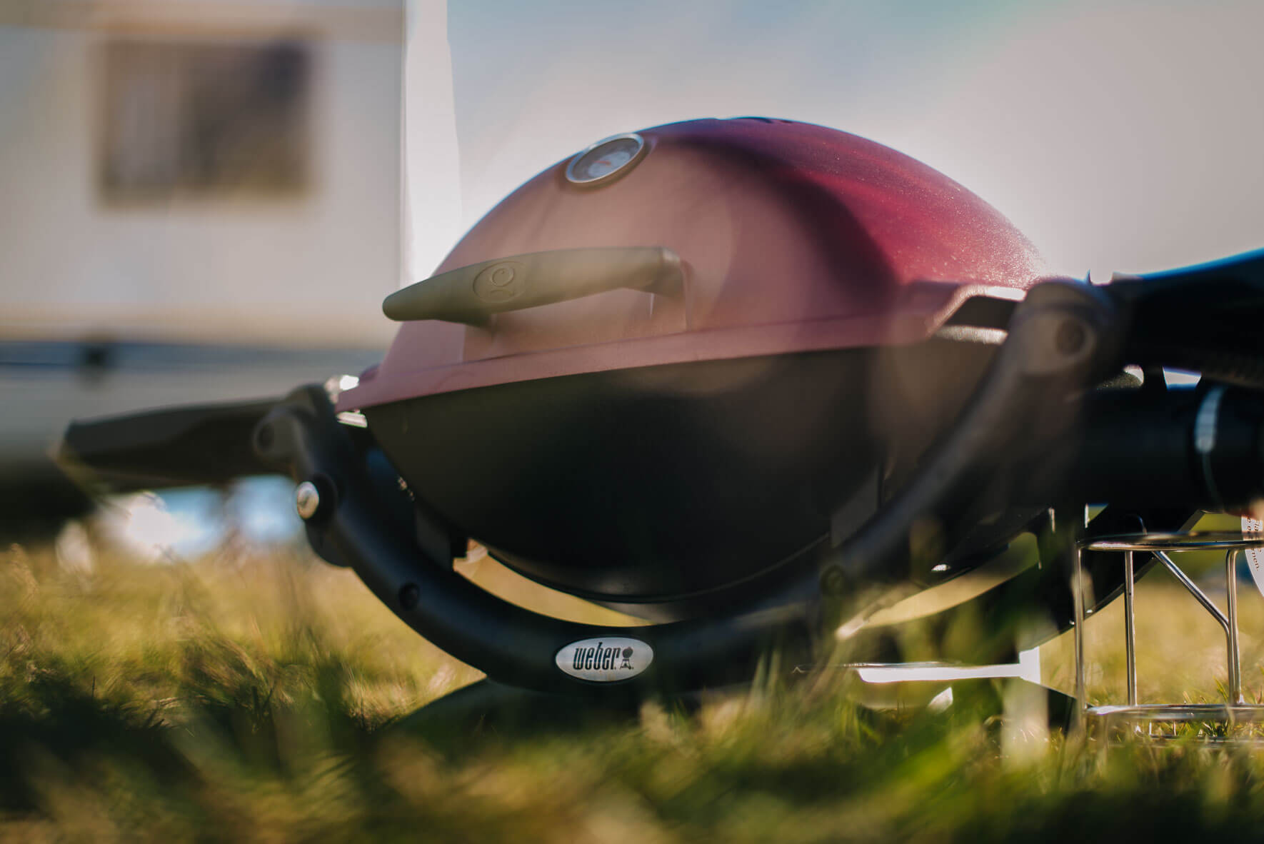 Weber Q 1200 grill at campsite in Norway