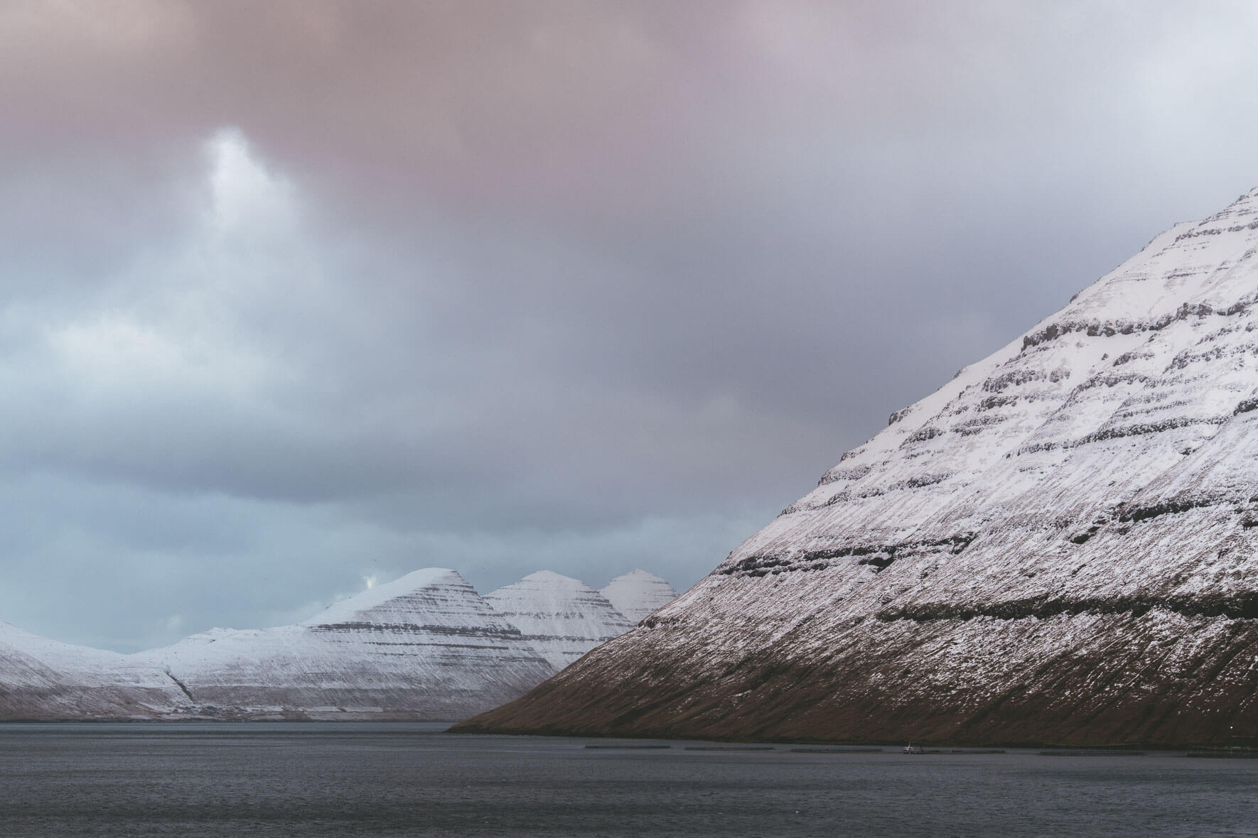 Dramatic winter clouds over the Faroe Islands