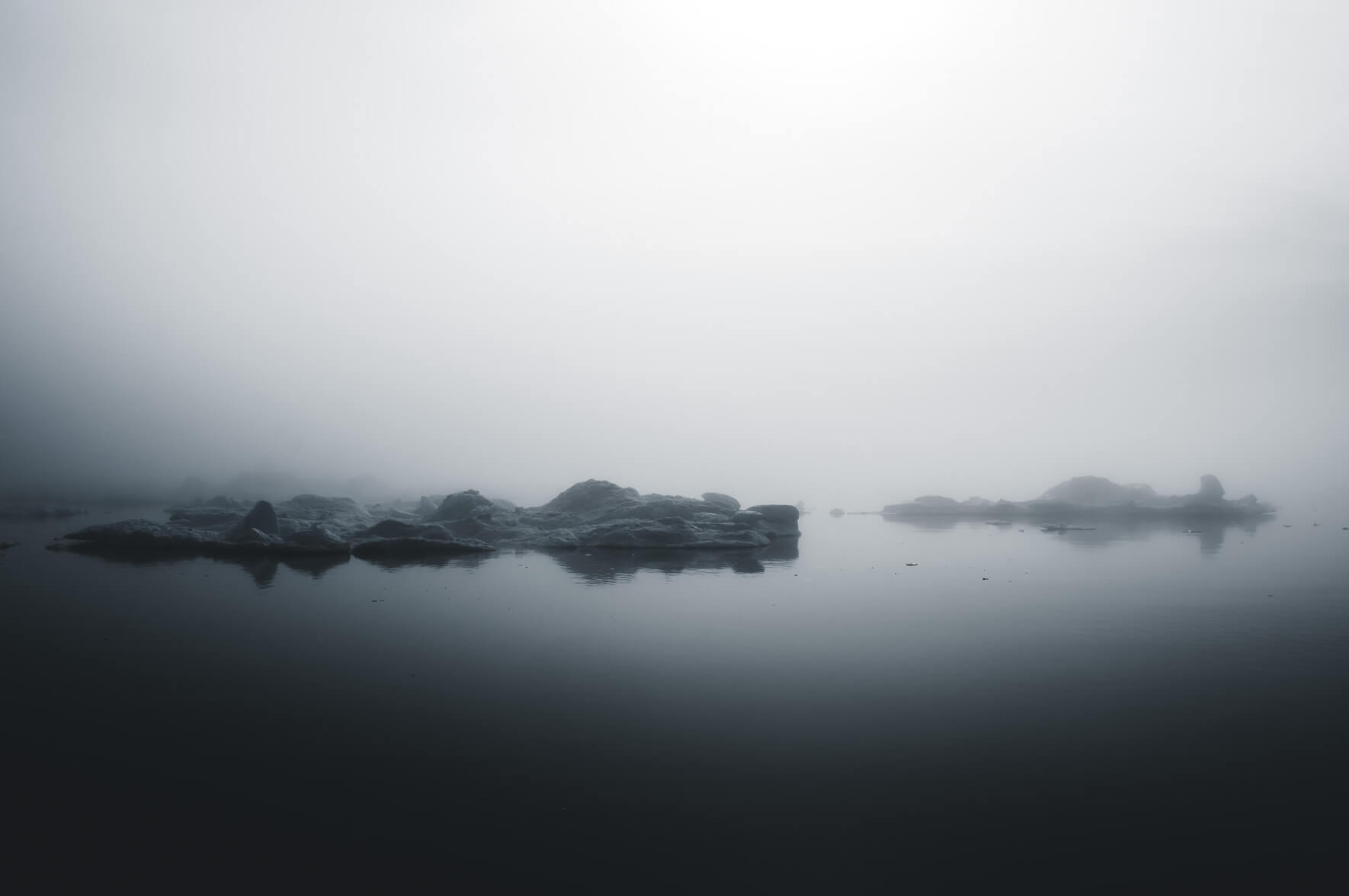 Small icebergs in the fog (Disko Bay, Greenland)