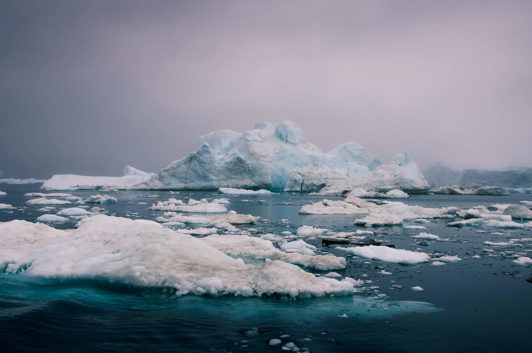 Icebergs in the Disko Bay of Greenland