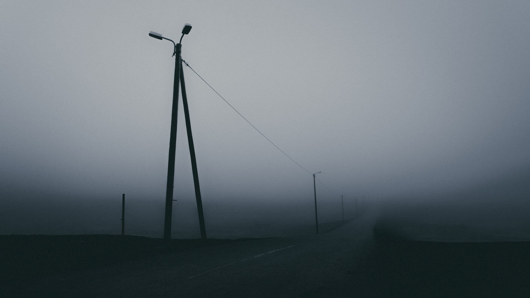Old road in the Bláfjöll Ski Resort in Iceland