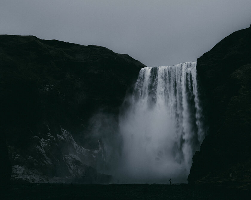 Dramatic and monochrome landscape photography series of Iceland