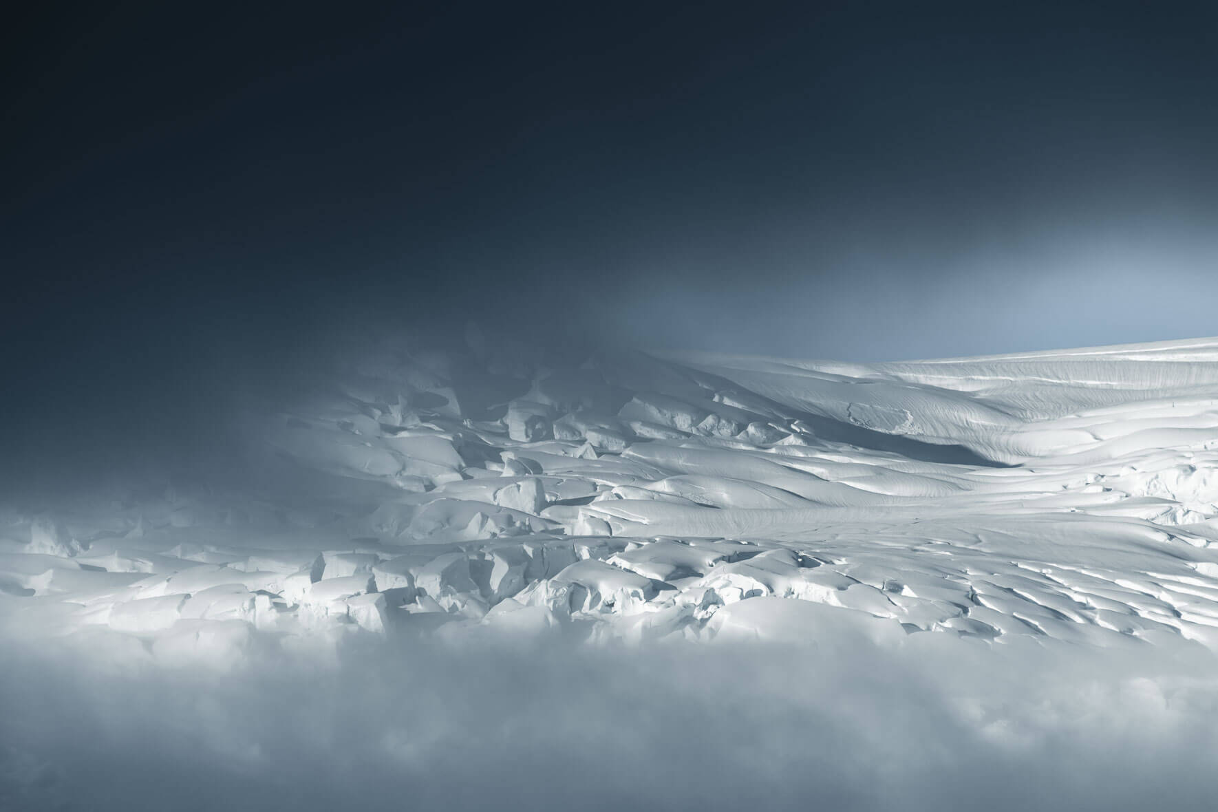 Dark clouds over the  glacier Vatnajökull in Iceland