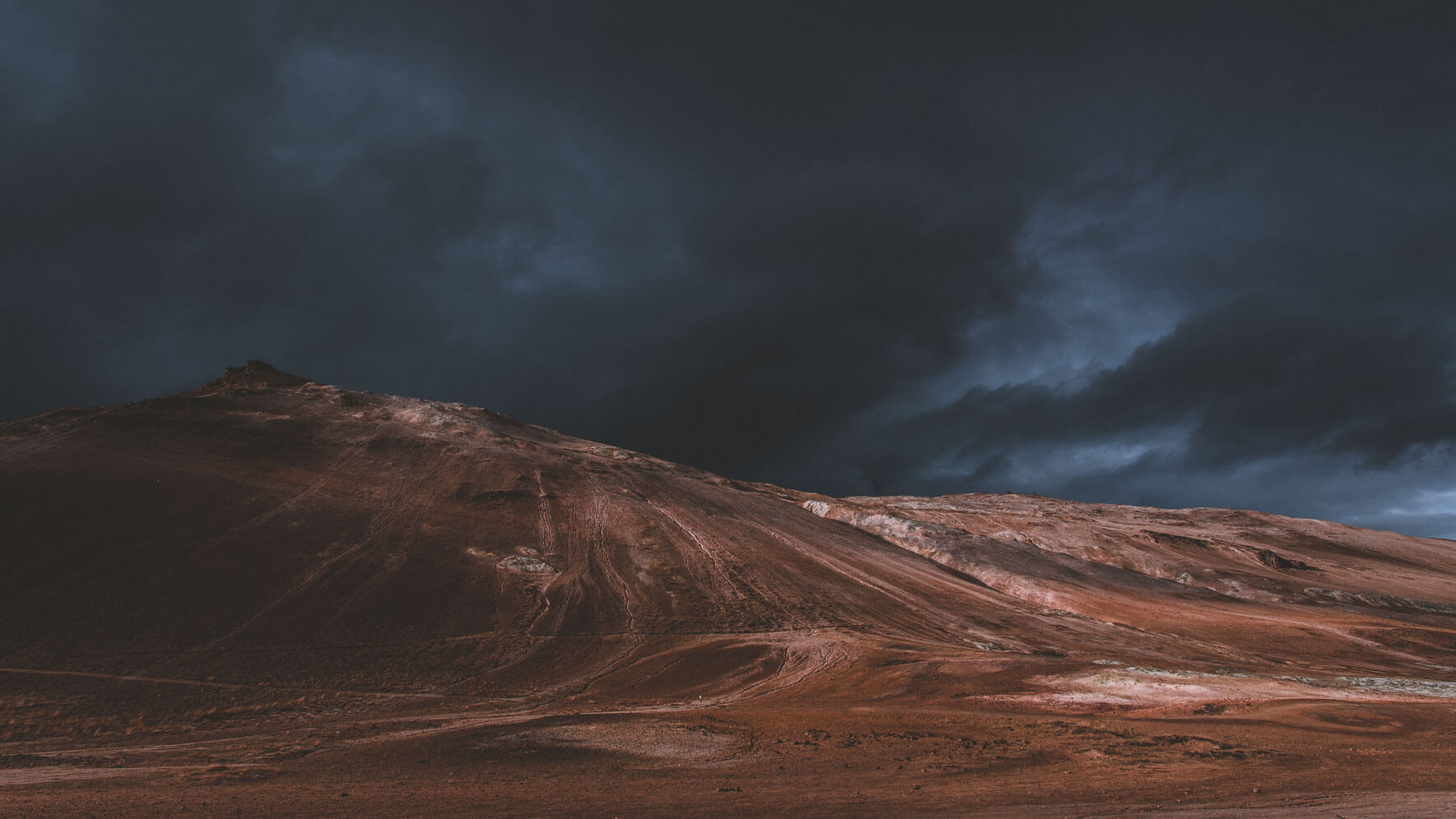 Námafjall mountain and geothermal are near lake Myvatn in Iceland