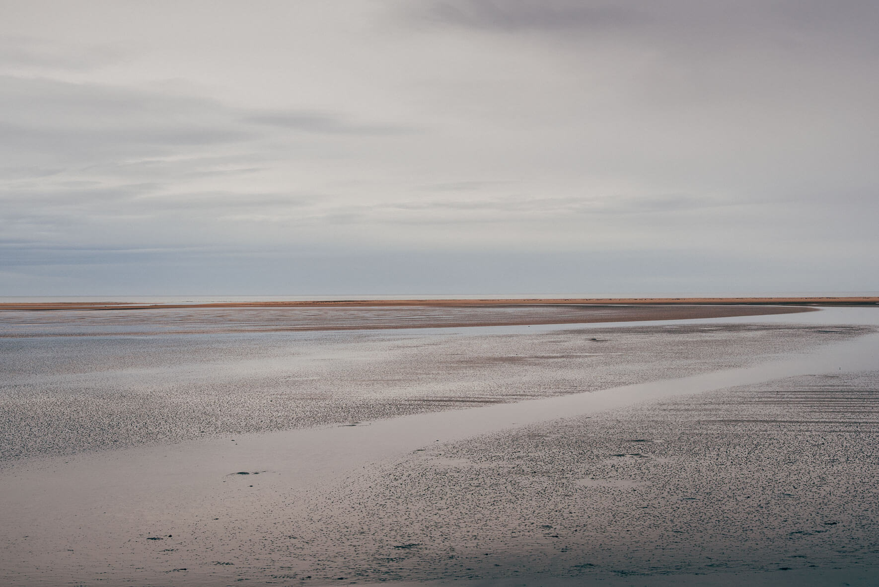 Mudflats of Rauðasandur beach in the Westfjords of Iceland