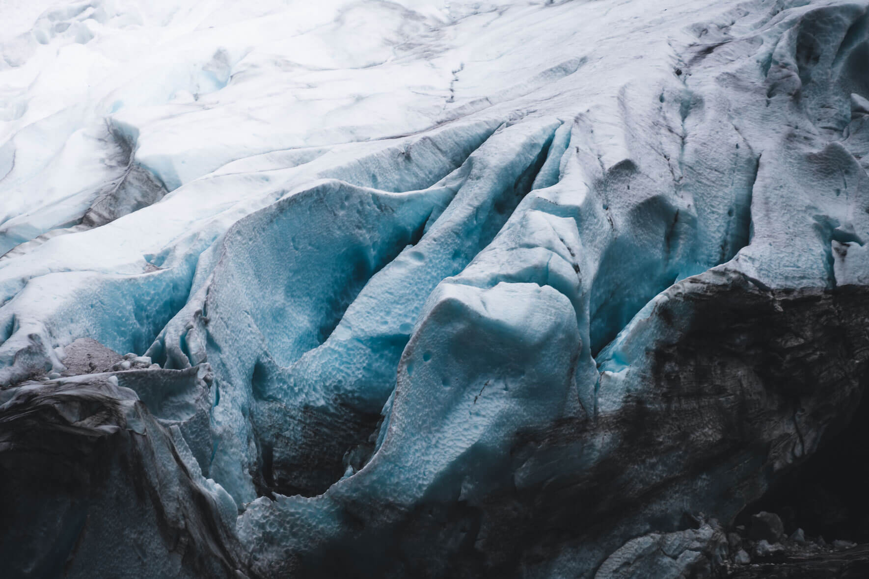 Details of a Kjenndalsbreen Glacier in Norway