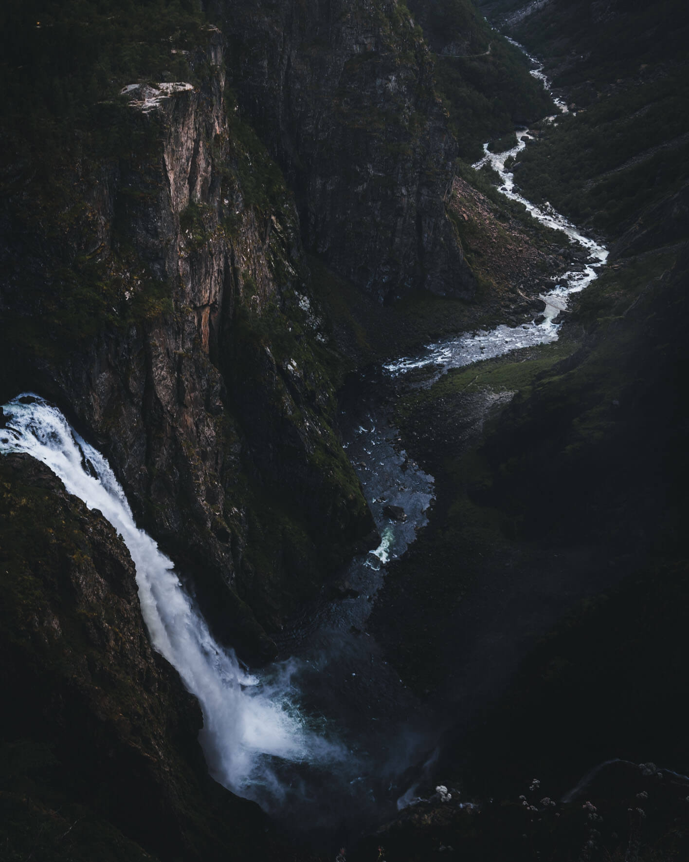 Måbødalen valley with Vøringfossen waterfall in Norway