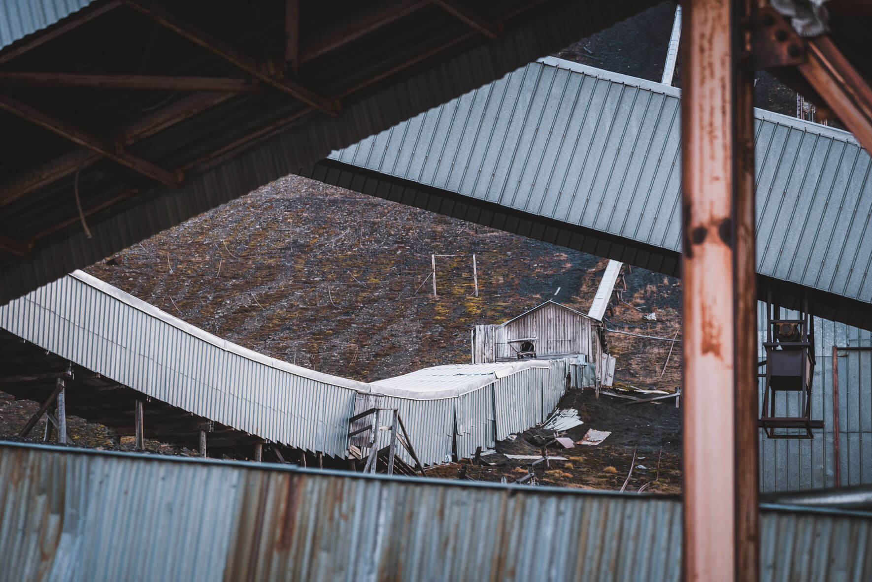 Abandoned coal mine #6 (Gruve 6) in the Adventdalen valley