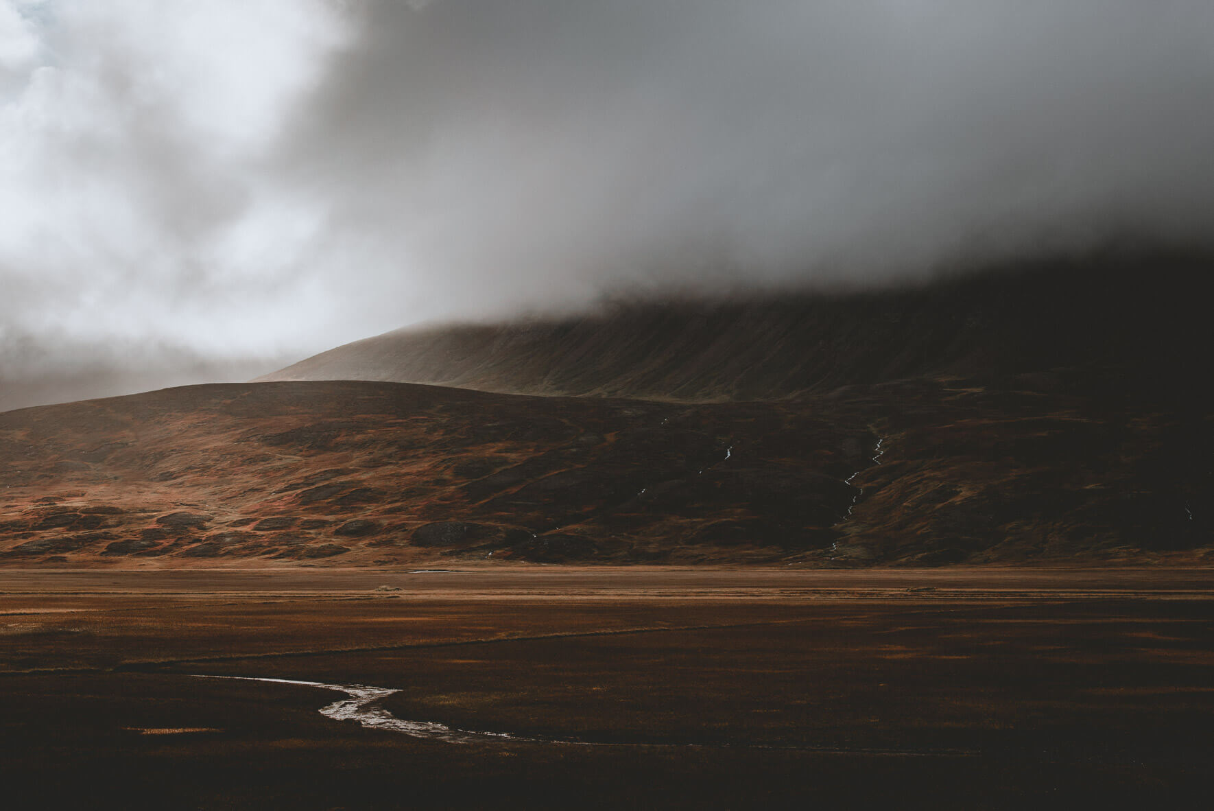 Dark and dramatic landscape of Iceland